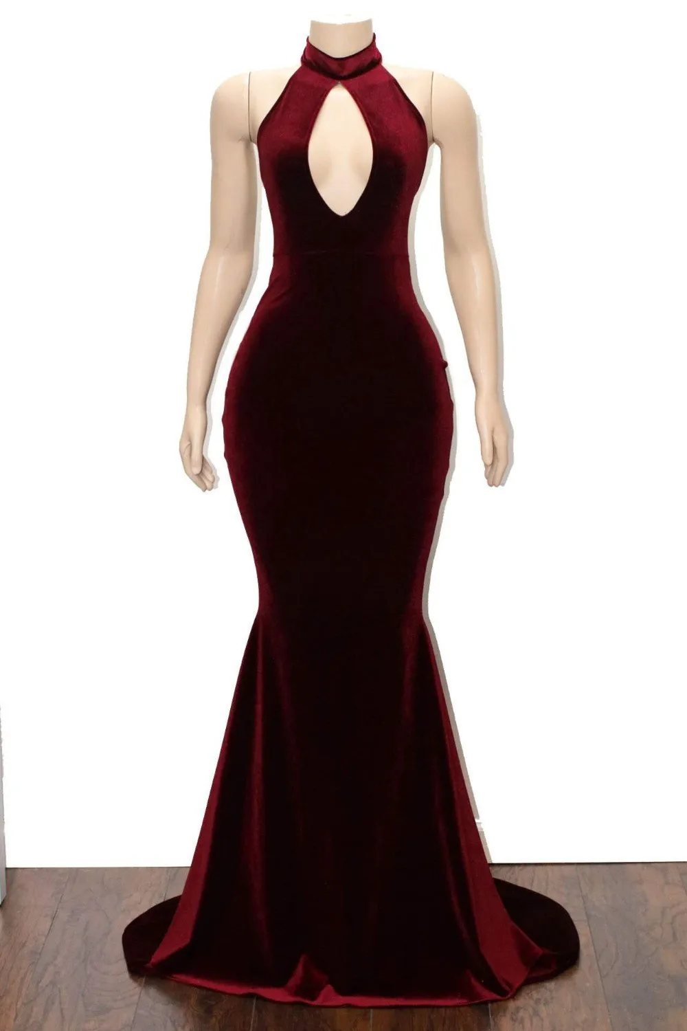 Vestidos de gala Русалка бордовые бархатные платья для выпускного вечера Длинные 2019