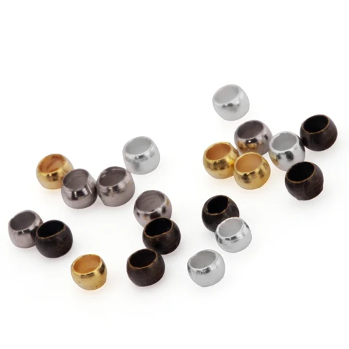 Круглые металлические шарики обжимные наконечники 200 шт. 2 мм золотого