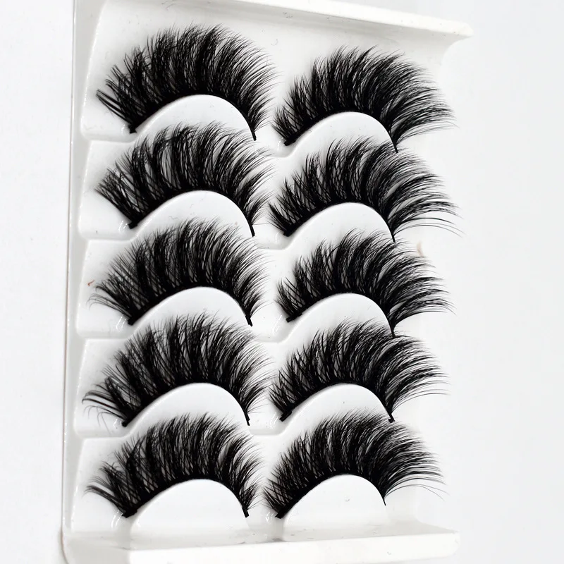 

5 Pairs Luxurious Mink Hair False Eyelashes Thick Curled Full Strip Lashes Eyelash Extension Fashion Women Eyes Natural Makeup