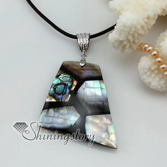 Женское Ожерелье в стиле пэчворк из морской ракушки с черной ракушкой и