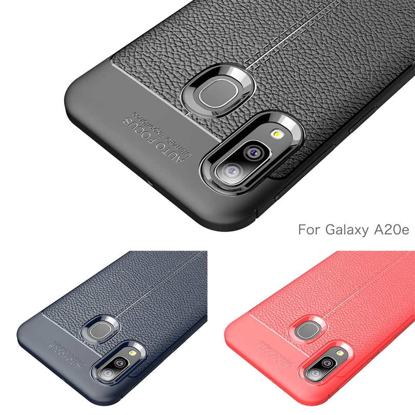 Для Samsung Galaxy A20 e/A20e защитный чехол для телефона мягкий личи striae ударопрочный A20e