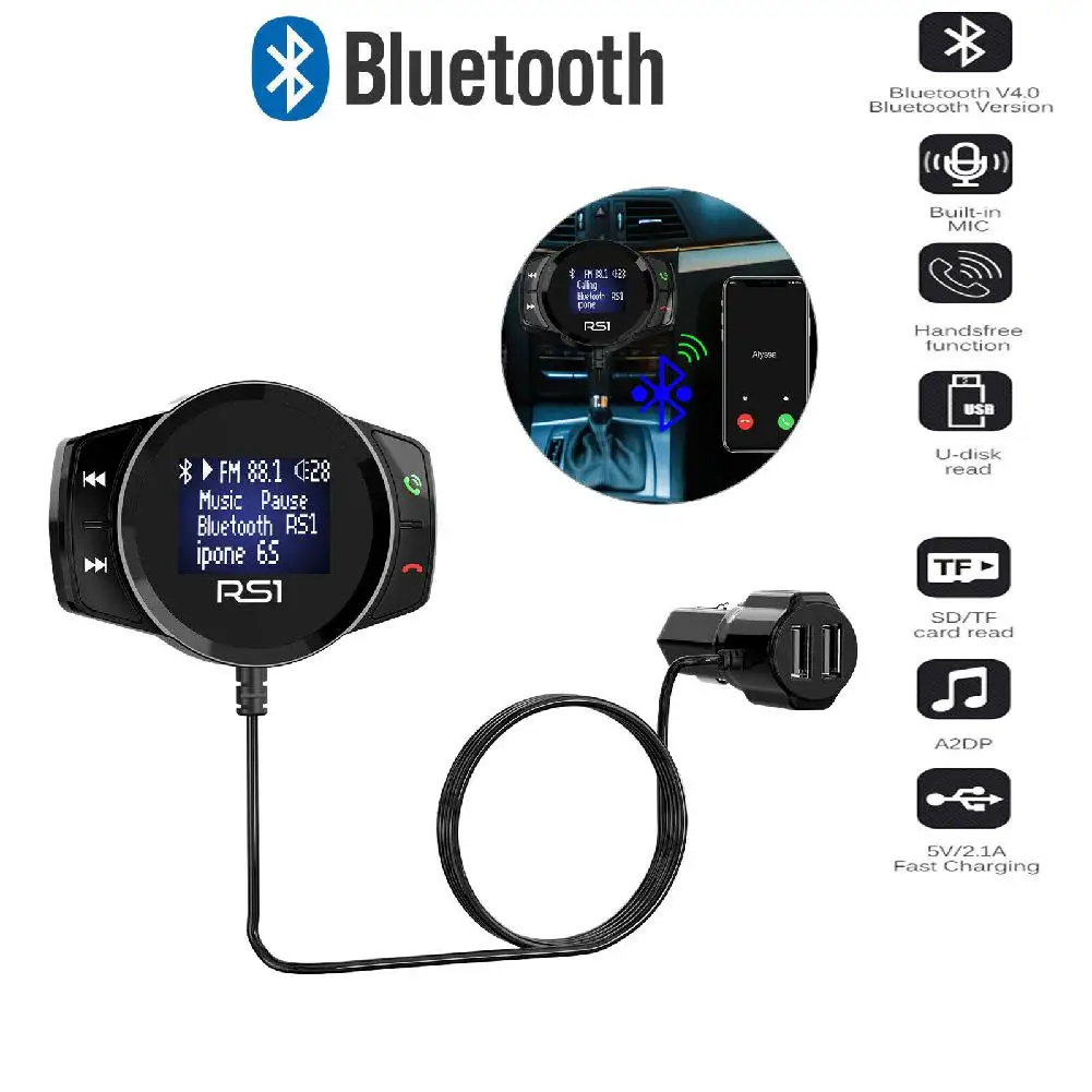 

EastVita RS1 Wireless Bluetooth USB Car Kit LCD SD FM Transmitter MP3 Player Magnet Handsfree