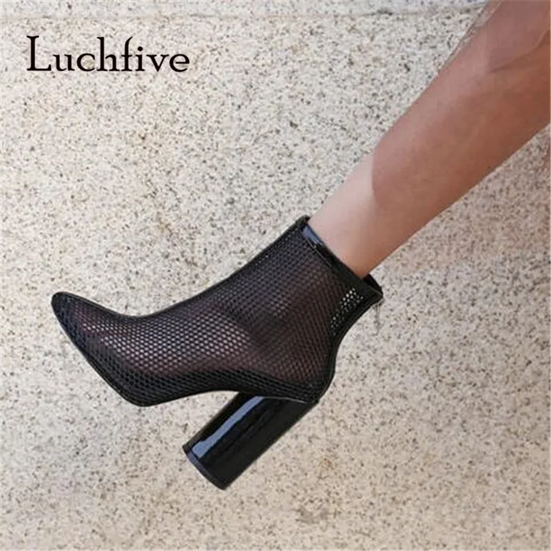 Новинка женская обувь с круглым носком сетчатые ботильоны модная дышащая