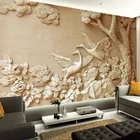 3D обои, современные стерео рельефные настенные фотообои с изображением дерева и птиц, гостиной, телевизора, дивана, кабинета, домашний декор, настенная ткань, Papel De Parede