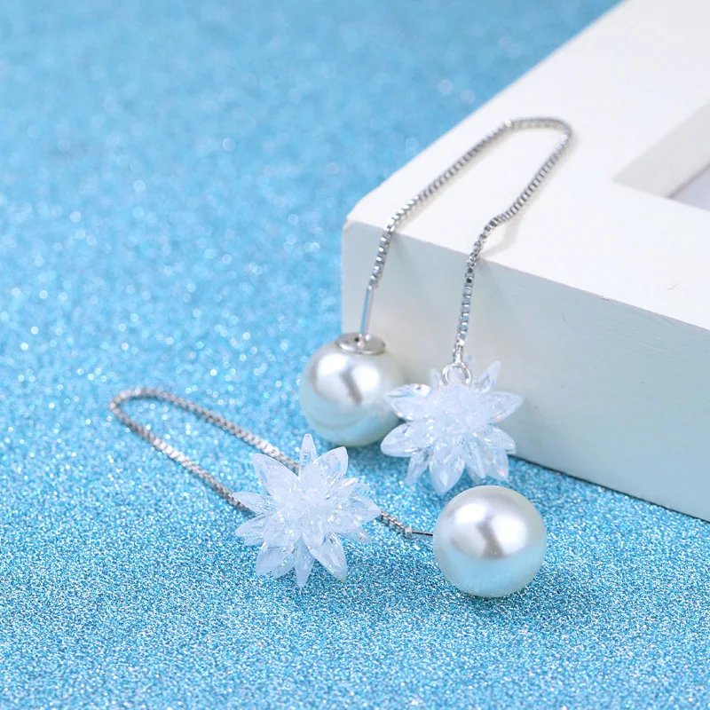 Женские длинные серьги подвески из серебра 925 пробы с жемчугом|earrings for|dropping earrings for