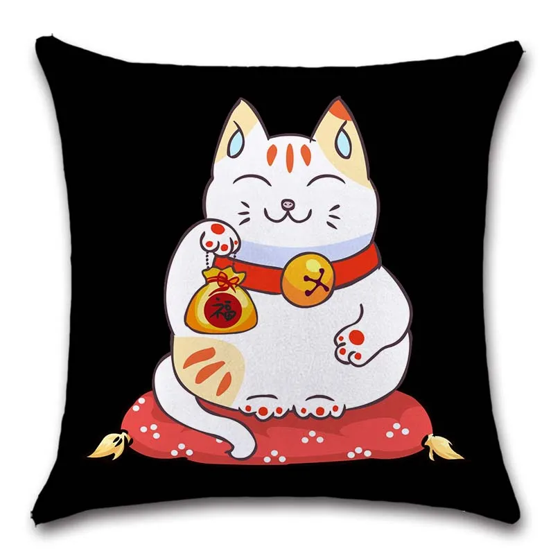 2 Lucky Fortune cats белая наволочка украшение домашний диван магазин ресторан кресло, автомобильное сиденье дети спальня друг подарок наволочка - Цвет: 2