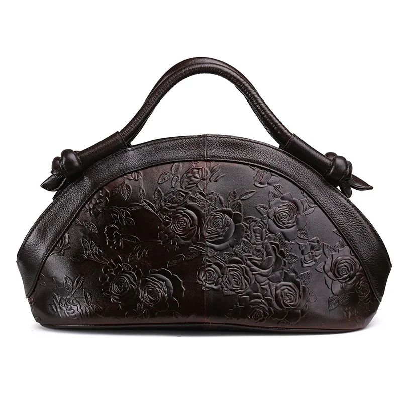 

Women Shoulder Bag Fashion embossing Women Handbags Oil Wax Leather Large Capacity Tote Bag Small Doctor Bag woman Shoulder Bag