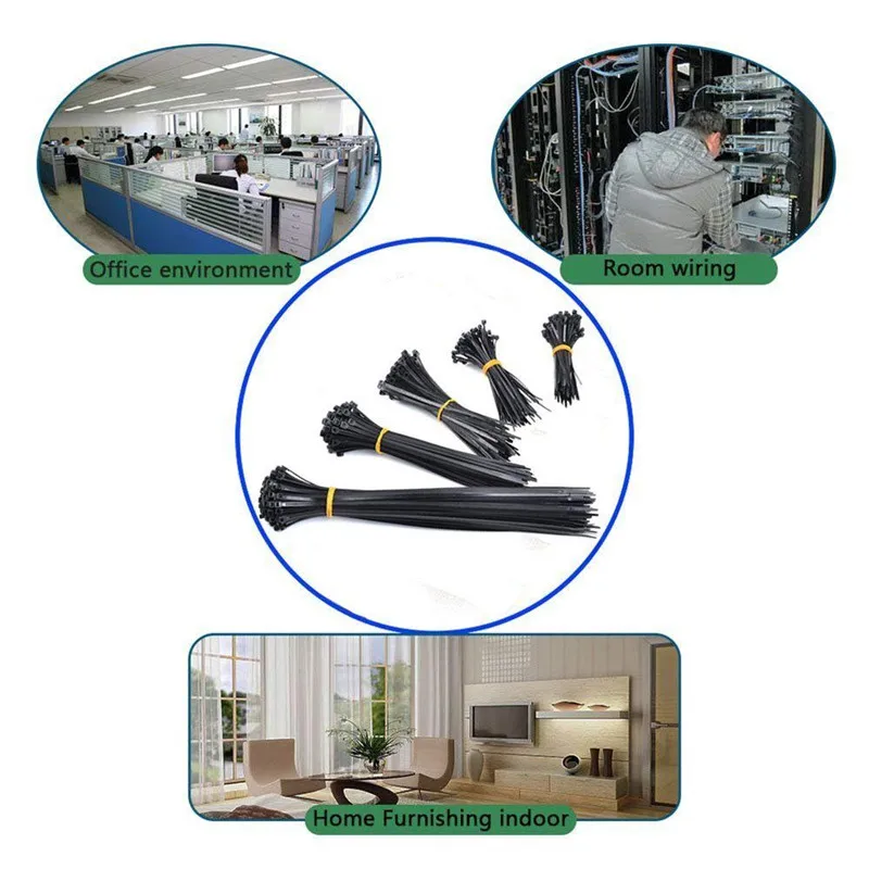 Черный/белый 50 шт. S3 * 100/150 /200 4*250 Сетевой провод нейлоновый пластиковый