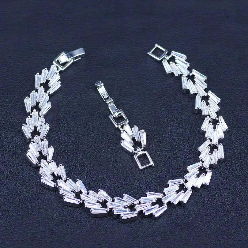 Роскошные ювелирные изделия серебряного цвета свадебные браслеты и браслет для