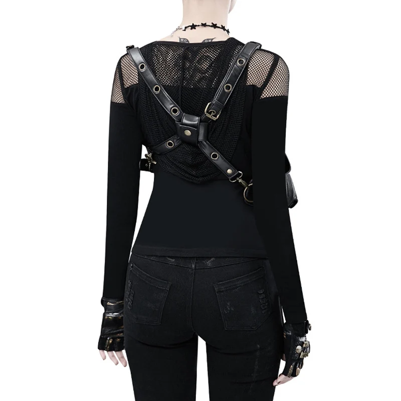 

Sladuo PU Leather Steampunk Bags Gothic Messenger Handbag Shoulder Bag Vintage Fashion Retro Rock Waist Pack Small Leg Bag