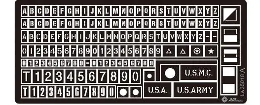 1 Набор инструментов для маркировки металла в масштабе 1/35 США| |