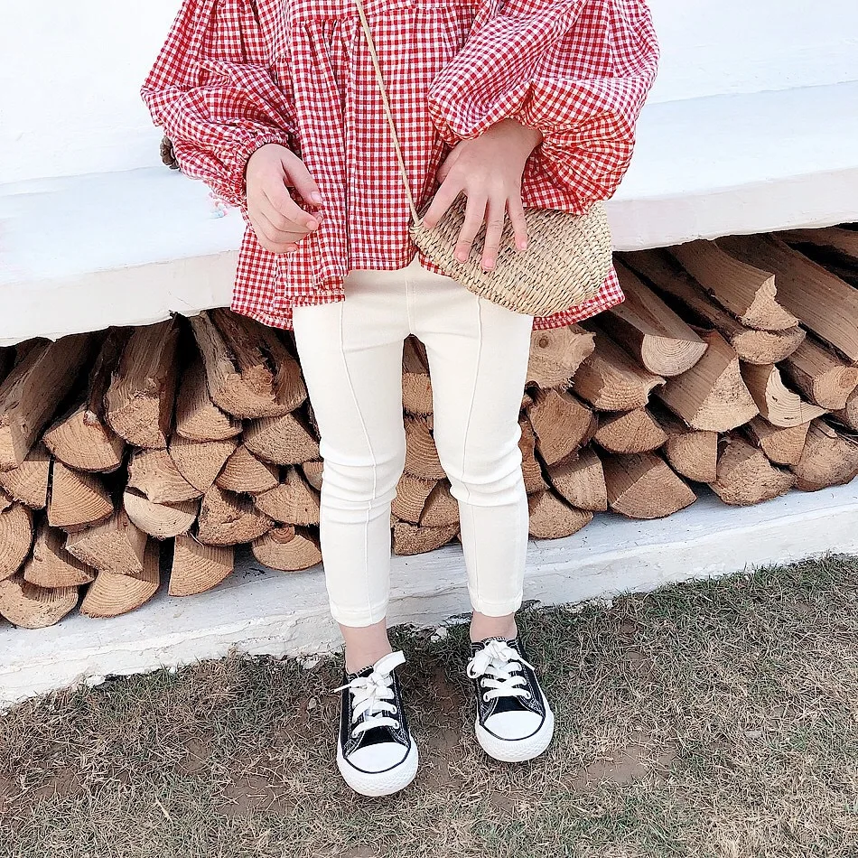 Новинка 2019 весенне осенние хлопковые обтягивающие детские брюки в Корейском