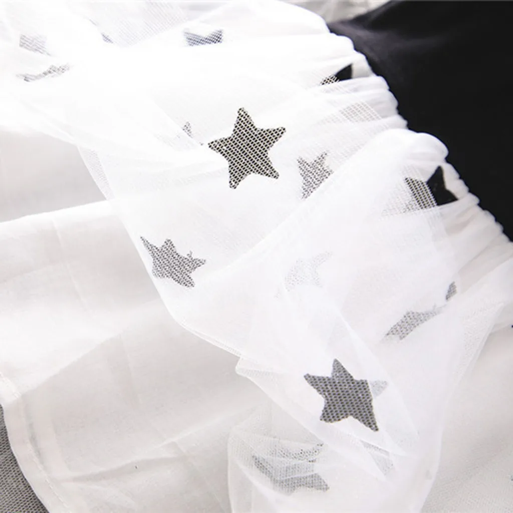 girls summer dresses Children Kids Sleeveless Vest Splicing Stars Print Gauze Princess Dress teenager dress vestido#DA | Детская одежда