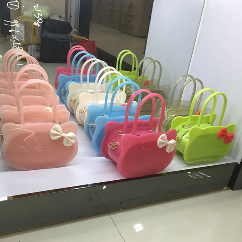 Сумка JELLYOOY из ПВХ с бантом для девочек яркие цвета Желейная детская сумочка на