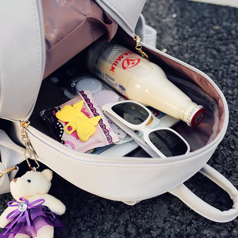 Flyone Горячая искусственная кожа Мода милый кот рюкзак черный элегантный дизайн