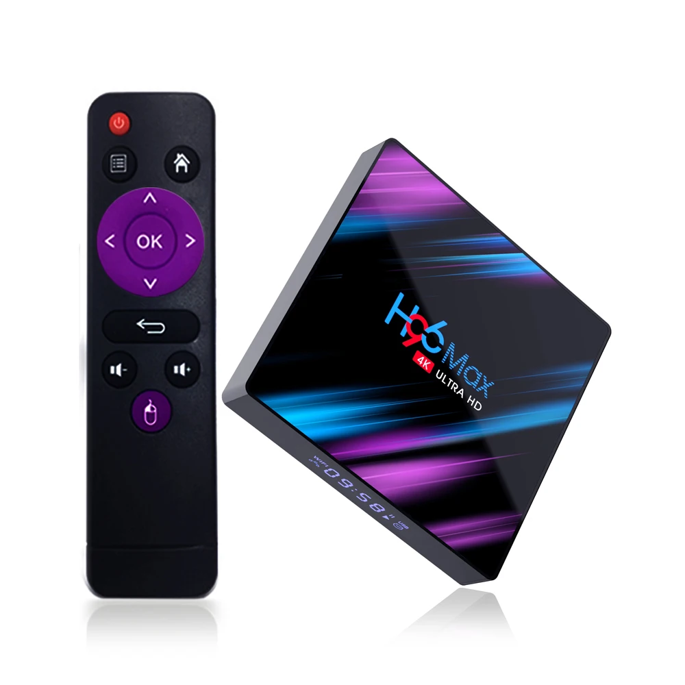 4 ГБ/32 ГБ флэш памяти ТВ коробка H96 Max Смарт Box Android 10 RK3318 ядра 64 бит UHD 4K VP9 H.265 2 4G/5G Wi Fi