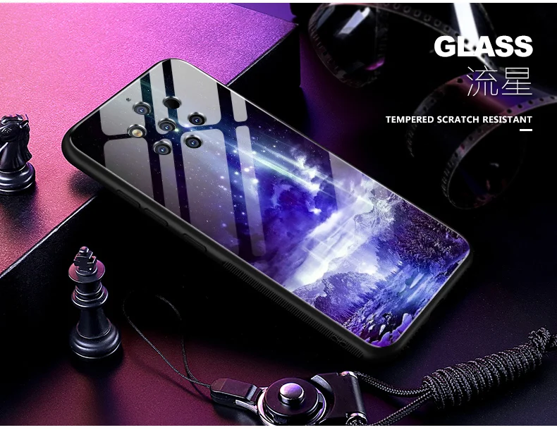 Чехол для Nokia 9 PureView, звездная звезда, закаленное стекло, жесткий чехол для телефона, для Nokia 9, чистый вид, стеклянная оболочка, Nokia9 PureView, сумка