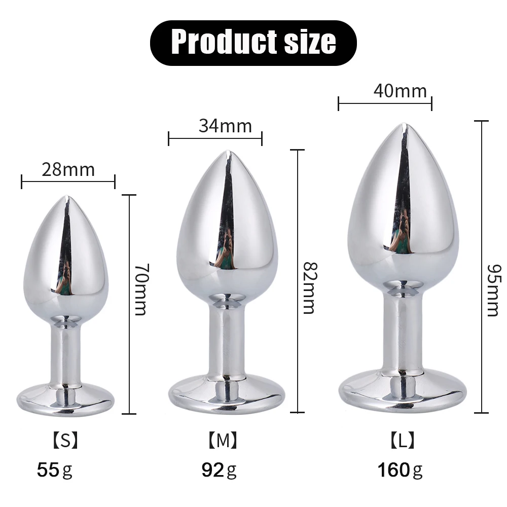Metal Crystal Anal Plug Stainless Steel Booty Beads Jewelled Butt Sex Toys Products for Men Couples Smooth Touch | Красота и здоровье