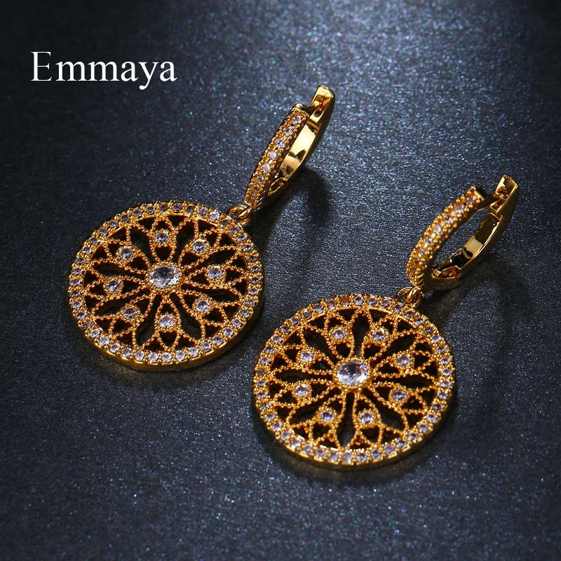 Женские серьги с фианитом Emmaya элегантные золотого цвета украшения на день