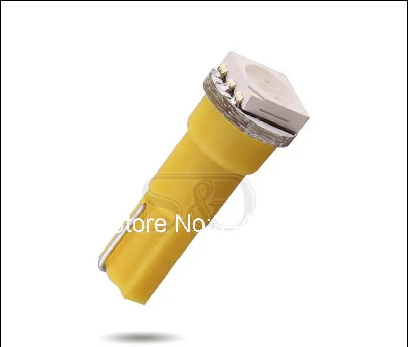 T5 1 SMD 5050 желтый светодиодный Автомобильная лампочка лампа внутреннего освещения