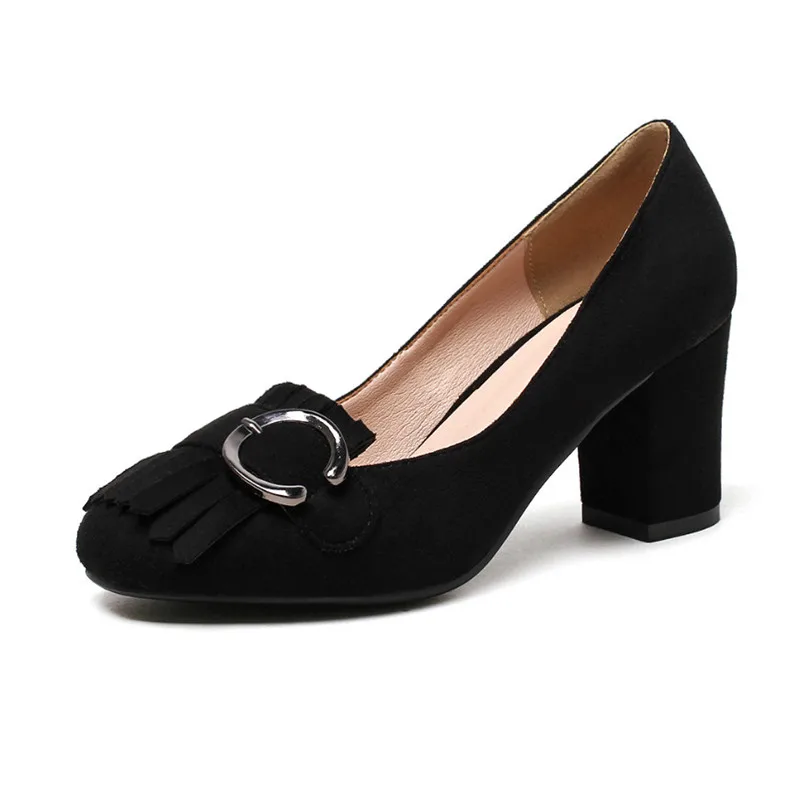 Женские замшевые туфли-лодочки на высоком каблуке 25-62 размера плюс | Обувь