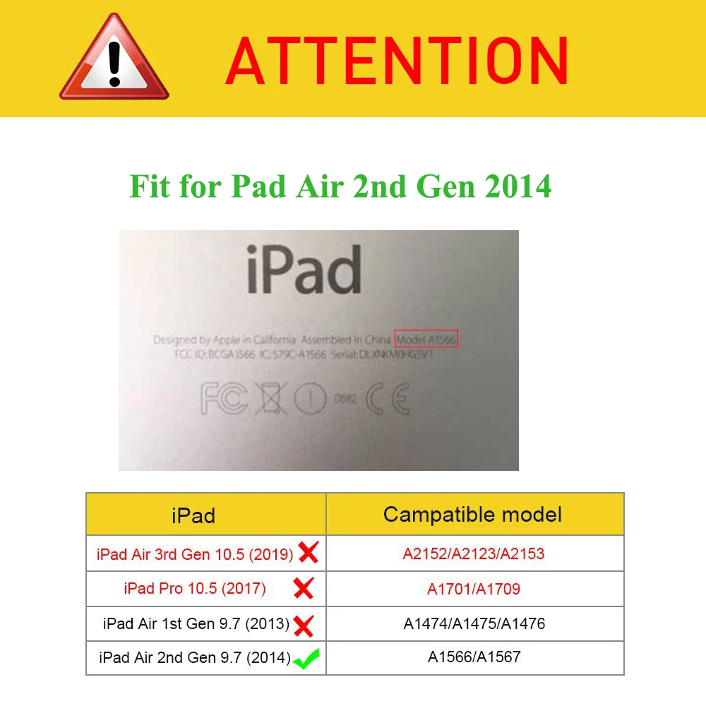 Смарт-чехол RYGOU для Apple ipad air 2 6 PU кожаный магнитный передний чехол + Жесткая задняя