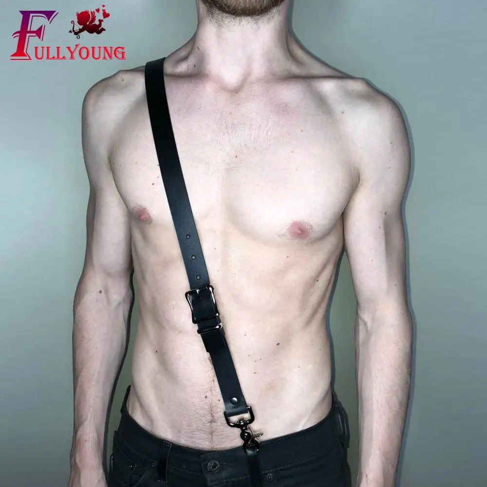 

Fullyoung Leather Harness Sexy Erotico Punk Body Pu Gay Punk Leather Harness Bondage Sexy Shoulder Strap Bondage Clubwear