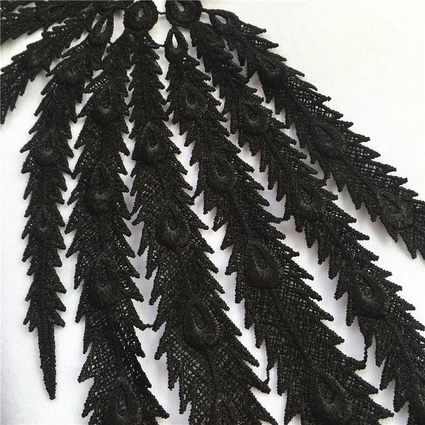 1 шт. черный/белый Pteris кружева ручной работы бисер 3D свадебное платье аппликация
