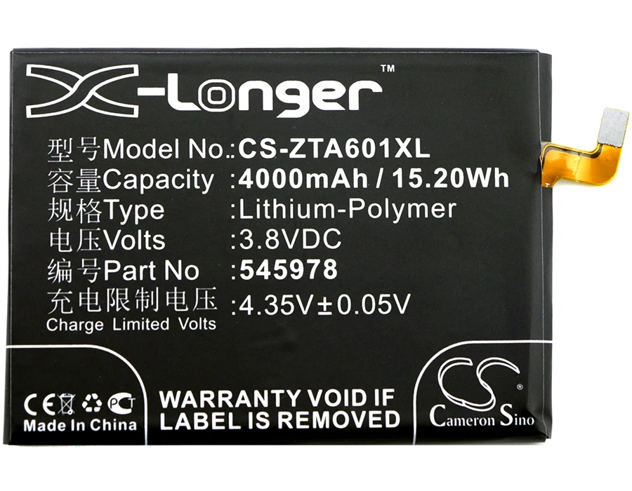 Cameron Sino 4000 мАч аккумулятор 545978 ICP51/59/78SA для ZTE BA601 Blade A601|Аккумуляторы мобильных