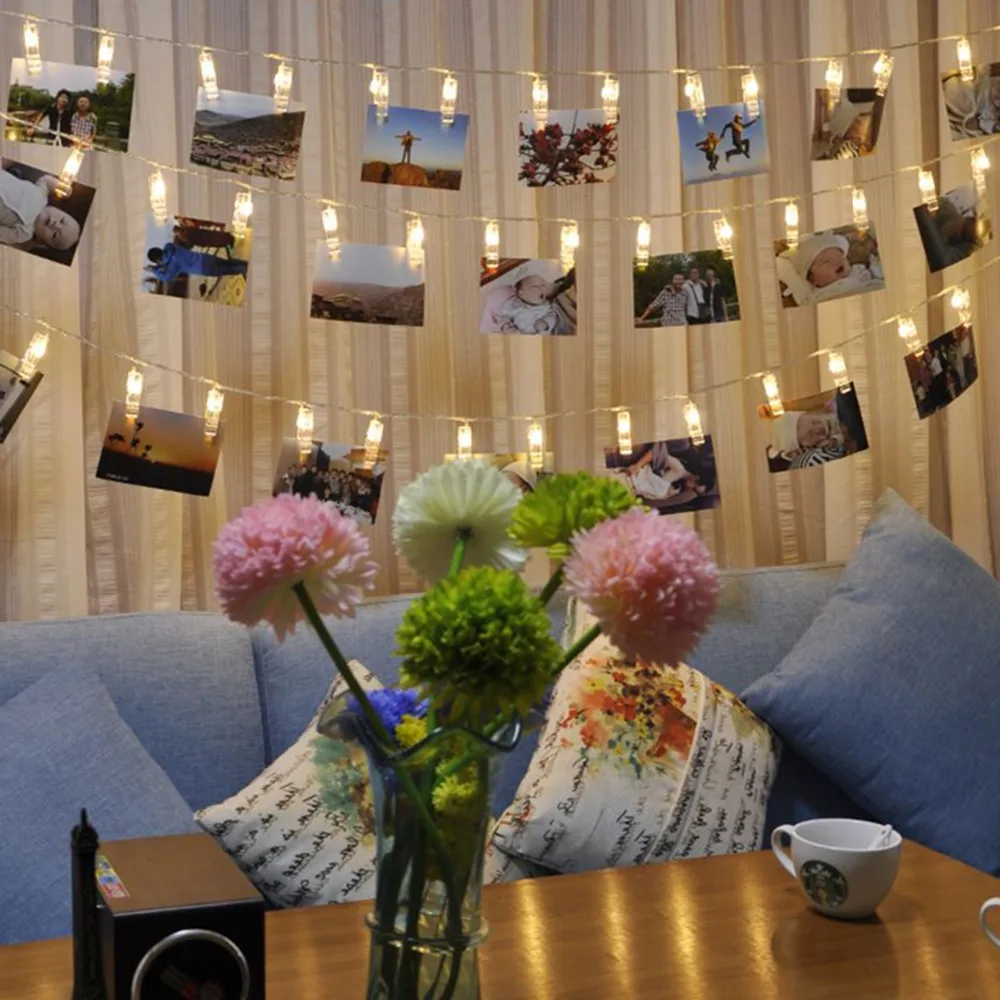 СВЕТОДИОДНАЯ Гирлянда держатель для фотографий 10/20 светодиодов|decorative