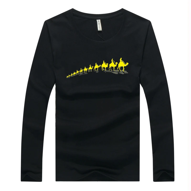 Plus Size 6xl T Shirt Men Long Sleeve New Fashion 2016 Men's Brand Clothing Casual Slim O-neck Cotton shirt Print Homme Tees | Мужская