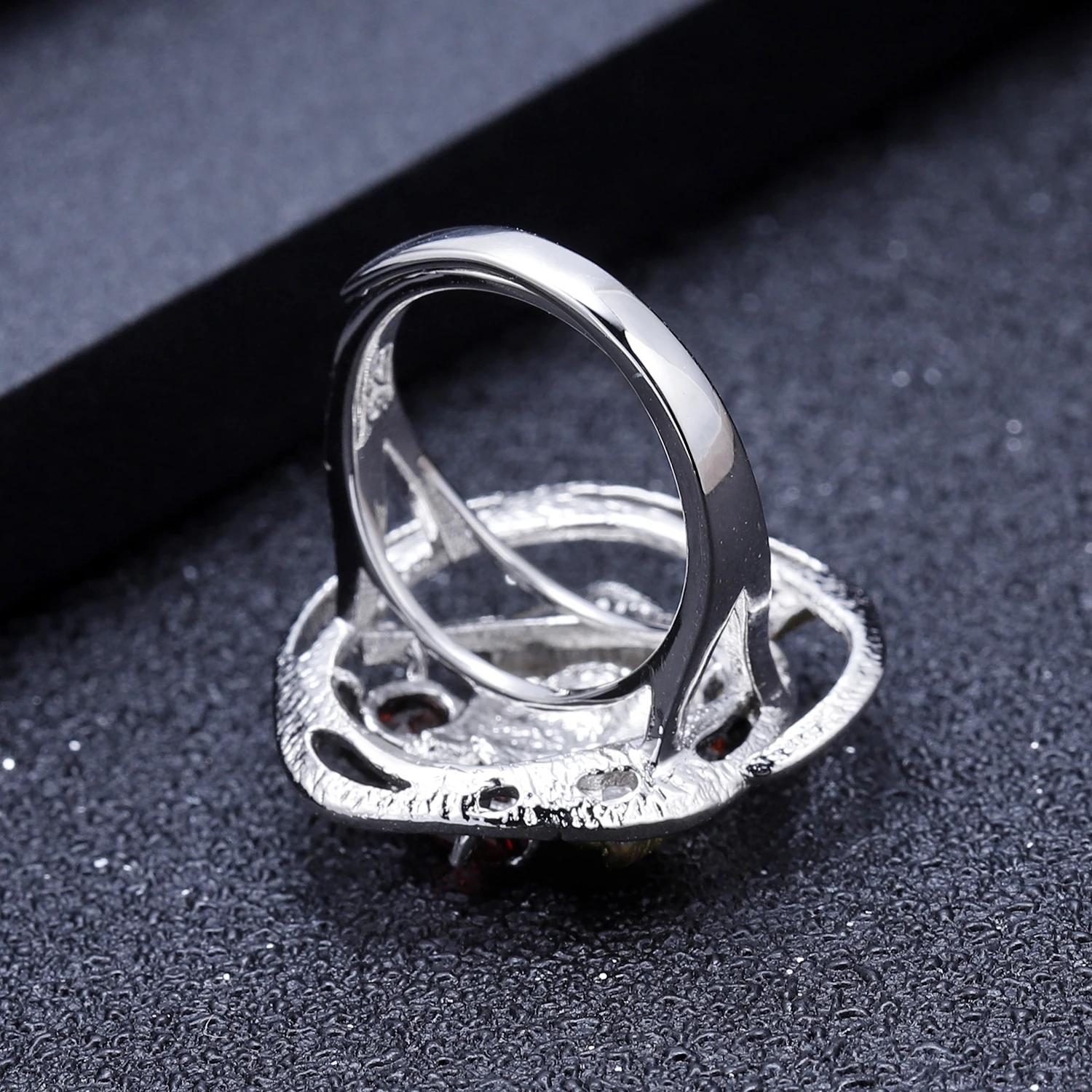 GEM'S BALLET 1.26Ct натуральный красный гранат драгоценный камень кольца 925 пробы серебро ручной работы листья монстеры кольцо для женщин ювелирные изделия