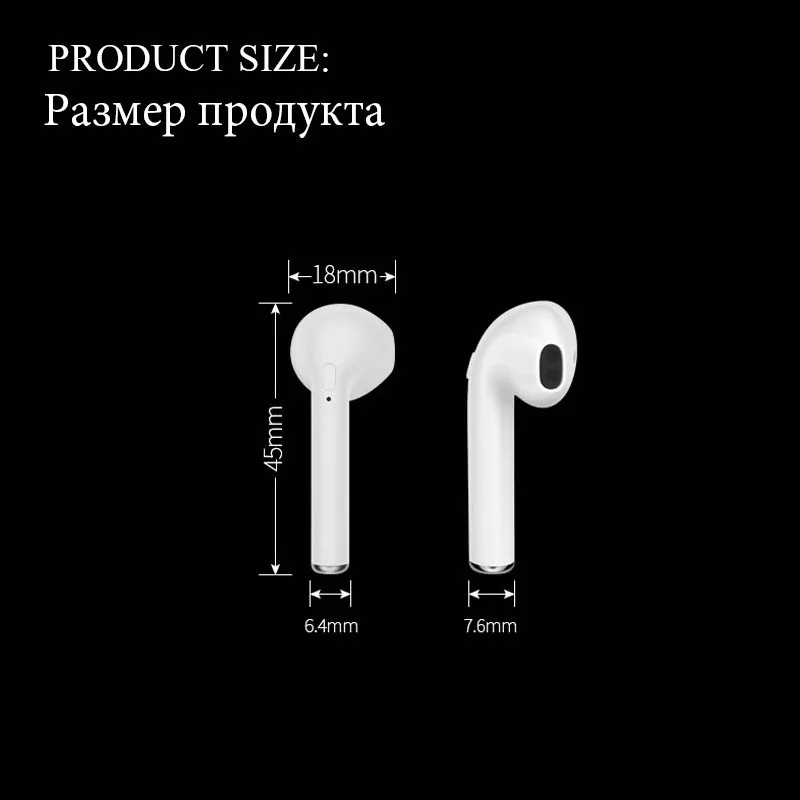 i7s TWS Mini Bluetooth Earphones Wireless Earbuds Stereo Sport with Mic for iPhone Samsung Xiaomi Huawei Smart Phone | Электроника