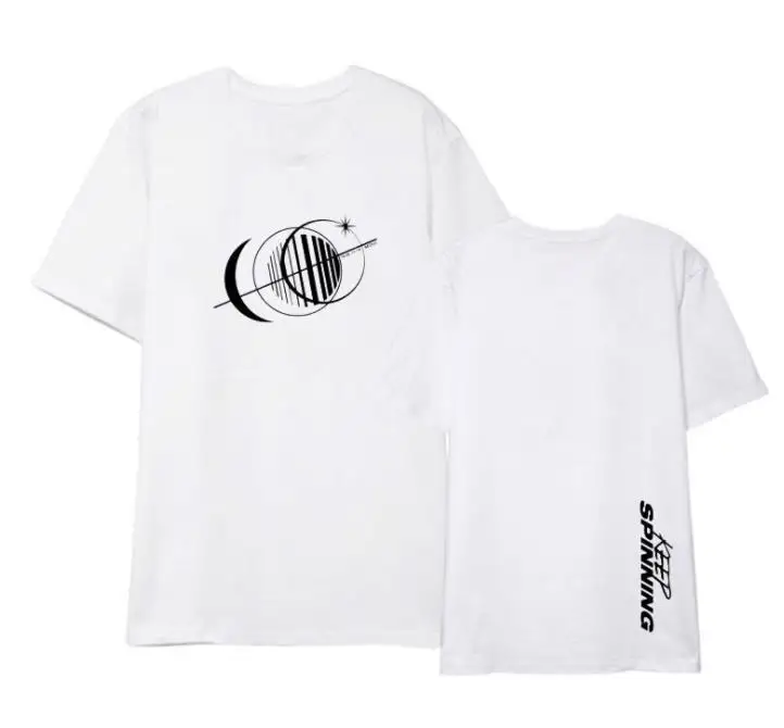 Got7 concert keep spinning, одинаковая футболка с круглым вырезом и принтом для всех членов, летняя футболка с короткими рукавами унисекс, 3 стиля - Цвет: 1