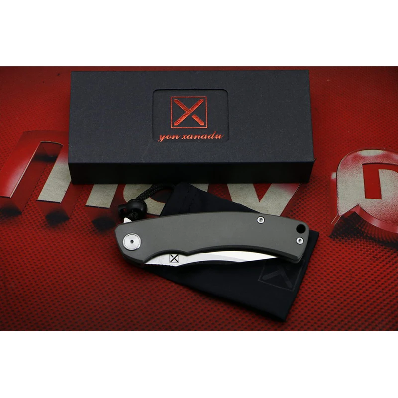 

LOVOCOO YX-650 CARVED Folding Knife Ball Bearing D2 Blade Titanium Handle Camping Hunting Outdoor Survive Pocket EDC Tools