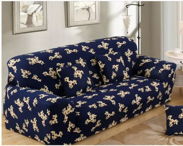 Чехол для дивана в бежевую полоску большой Эластичный гибкий чехол