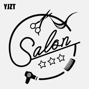 YJZT, 13,4 см * 13,9 см, виниловая щетка для салона красоты, ножницы, стикер для мотоцикла и автомобиля