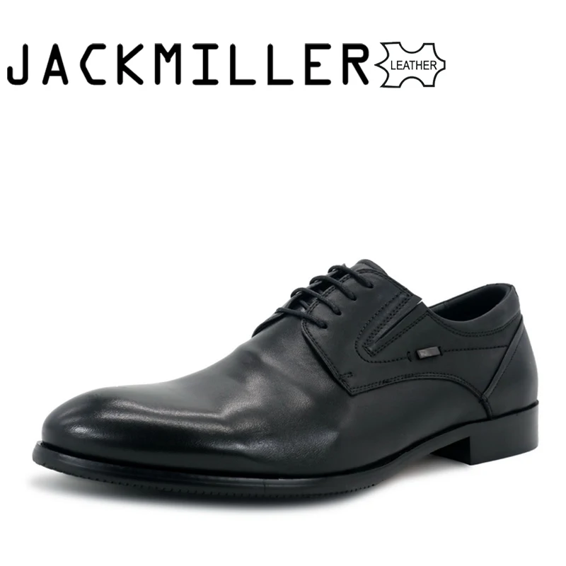 Jackmiller/Лидирующий бренд; Мужская обувь; официальная обувь из натуральной кожи; Роскошная Деловая и Свадебная обувь на шнуровке; цвет черный, кофейный