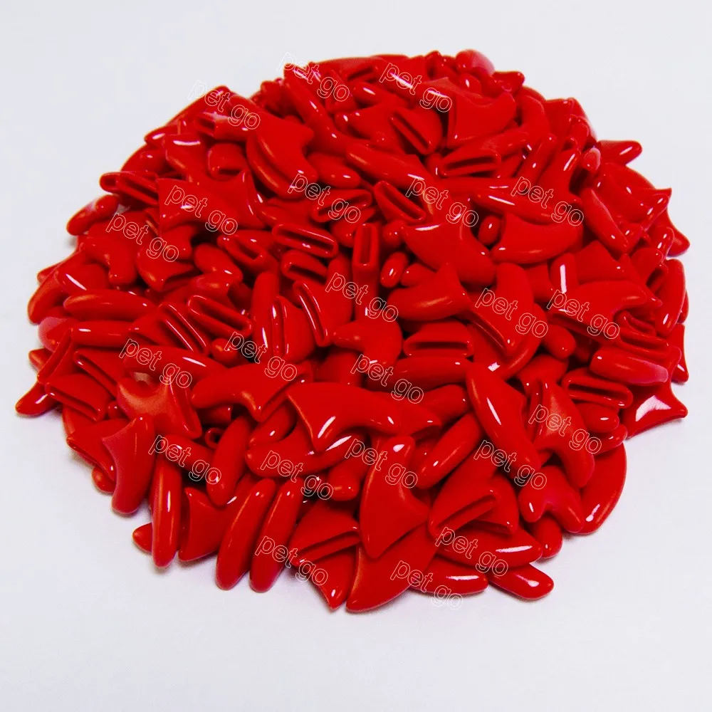 red 80 шт./лот, мягкие колпачки для ногтей в виде кошачьей лапы, силиконовый защитный чехол для ногтей, 4 размера XS, s, m, l - Цвет: red