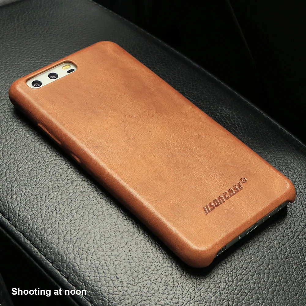 Jisoncase из натуральной кожи чехлы для телефонов Huawei P10 Plus роскошный тонкий жесткий