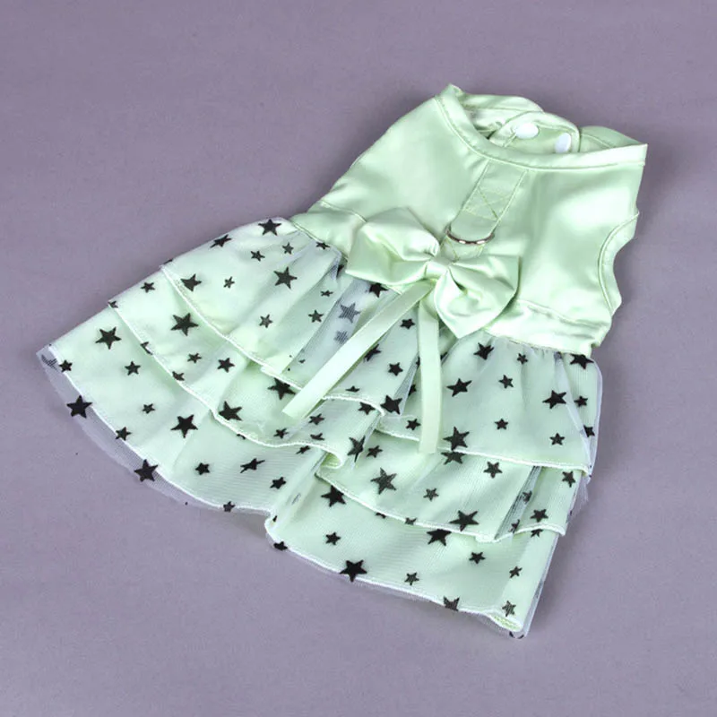 Летнее платье собака В стиле принцессы бантом Щенок юбка весна Одежда для