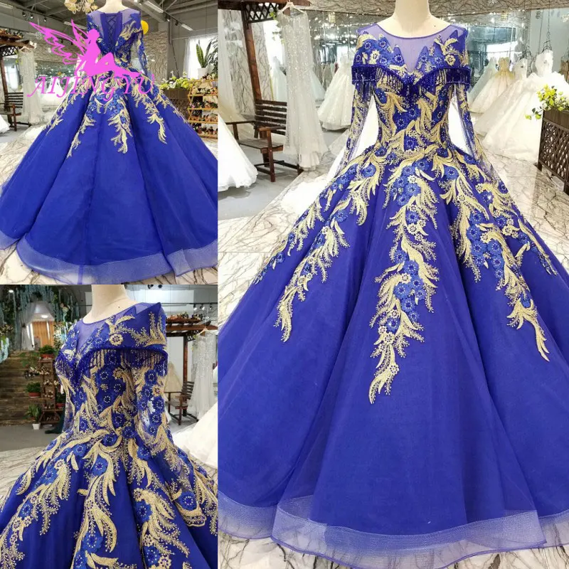 

AIJINGYU Wedding Dresses Underskirt Bride To Be Gown Sheer Robe Lebanon Wear Lace Long Sleeves Ball Gown Wedding Dress 2021 2020