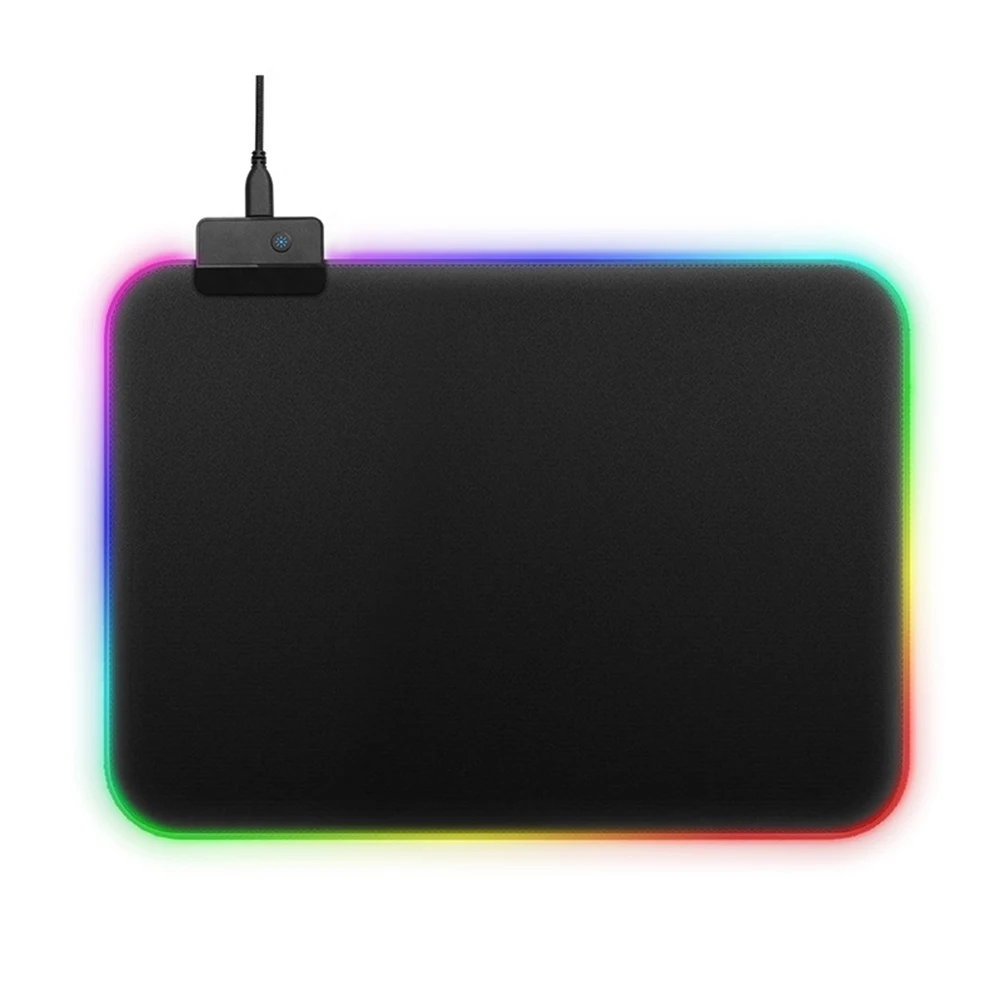 Цветная (RGB) светодиодный коврик для мыши большой USB Проводная Подсветка игровой