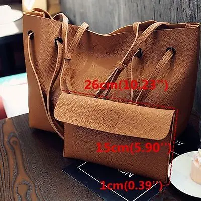 Women Two Pirces Handbags PU Leather Shoulder Messenger Bag Tote Purse Handbag Crossbody Satchel HOT | Багаж и сумки
