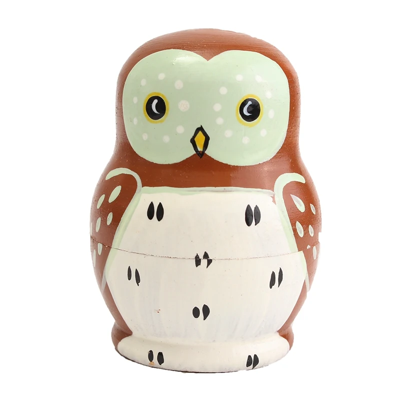 5 шт./компл. сова деревянные Слои Матрешка Украшения фигурки DIY Handmake ремесел Дети