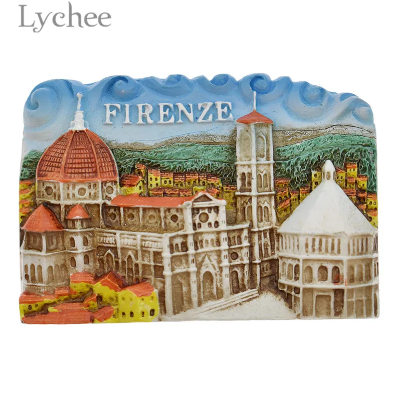 

Полимерный магнит на холодильник Lychee Life, Флоренция, креативные магнитные наклейки на холодильник, дорожные сувениры, украшение для дома