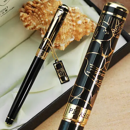 Черная и Золотая перьевая ручка PICASSO 902A