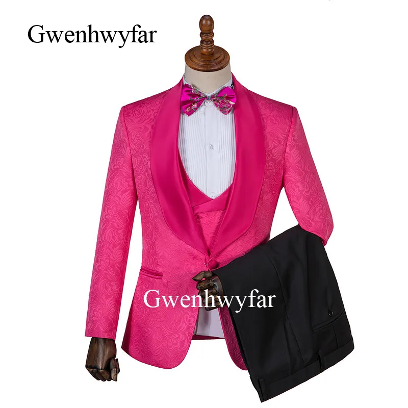 same as picture Gwenhwyfar модные мужские костюмы, украшенные боковыми штанами, новинка, фирменные смокинги для жениха с отворотом, мужские костюмы на свадьбу, выпускной, 3 штуки - Цвет: same as picture