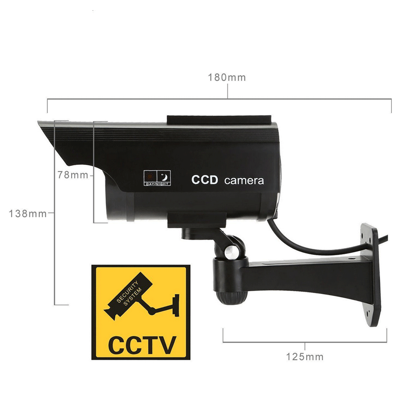 Поддельный манекен видеонаблюдения CCTV Красный флэш-Светильник ИК наружная/Внутренняя камера