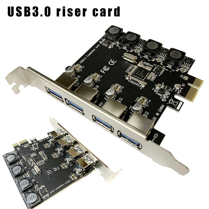 4 порта USB 3 0 Супер быстрая 5 Гбит/с PCI Express(PCIE) карта расширения совместима с Windows